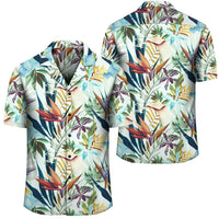 Tropical Flower Plant And Leaf Pattern Hawaiian Shirt Unisex Black - Polynesian Pride