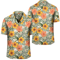 Tropical Flowers Hibiscus Pink Yellow Hawaiian Shirt Unisex Black - Polynesian Pride