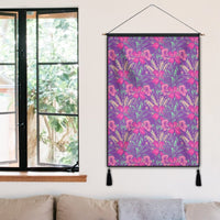Tropical Hibiscus Purple Hanging Poster - AH Hanging Poster 50 x 75 cm Cotton And Linen - Polynesian Pride