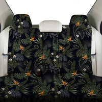 Tropical Leaves And Flowers In The Night Style Back Seat Cover - Polynesian Pride