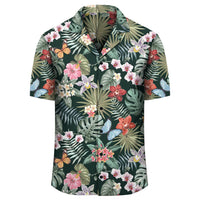 Tropical Plumeria Pattern With Palm Leaves Hawaiian Shirt - Polynesian Pride