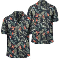 Tropical Strelitzia Black Hawaiian Shirt Unisex Black - Polynesian Pride