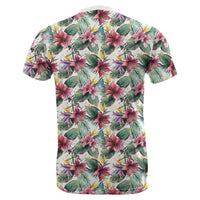 Hawaii Tropical Palm Leaf White T Shirt - Polynesian Pride