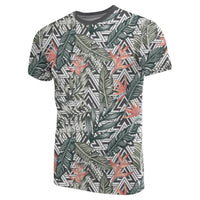 Hawaii Tropical Palm Leaves and Flowers T Shirt - Polynesian Pride