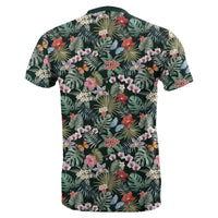 Hawaii Tropical Plumeria Pattern With Palm Leaves T Shirt - Polynesian Pride