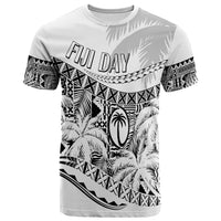 Custom Fiji Day T Shirt Flying Fijians Masi Kesa Style White LT7 White - Polynesian Pride