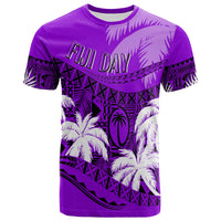 Custom Fiji Day T Shirt Flying Fijians Masi Kesa Style Violet LT7 Violet - Polynesian Pride
