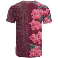 Hawaii Hibiscus Flower Polynesian T Shirt Curtis Style Pink - Polynesian Pride