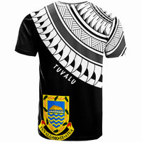 Tuvalu Custom T Shirt Ginger Lei Pattern White - Polynesian Pride