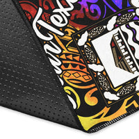 Tuvalu Custom Personalised Area Rug - Rainbow Polynesian Pattern - Polynesian Pride