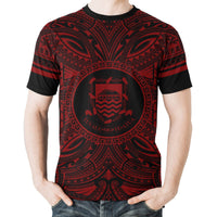 Tuvalu T Shirt Tuvaluan Coat of Arms Polynesian Red Black - Polynesian Pride