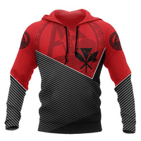 Kanaka Hawaii Hoodie Stroke Style Unisex Red - Polynesian Pride