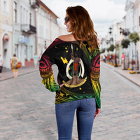 Vanuatu Proud To Be A Ni-Van - Polynesian Pattern Off Shoulder Sweater LT7 - Polynesian Pride