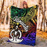 Vanuatu Premium Blanket - Rainbow Polynesian Pattern - Polynesian Pride