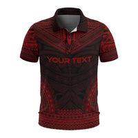 Vanuatu Custom Polo Shirt Vanuatuan Coat Of Arms Polynesian Chief Tattoo Red Version Unisex Red - Polynesian Pride