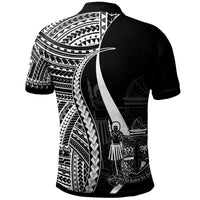 Fiji Polo Shirt White Polynesian Tentacle Tribal Pattern Crest - Polynesian Pride