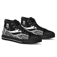 Tuvalu High Top Shoes White - Polynesian Tentacle Tribal Pattern - Polynesian Pride
