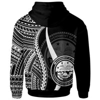 Federated States of Micronesia Hoodie White Tentacle Tribal Pattern - Polynesian Pride