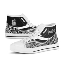 New Caledonia Custom Personalised High Top Shoes White - Polynesian Tentacle Tribal Pattern Crest - Polynesian Pride