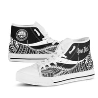 Federated States of Micronesia Custom Personalised High Top Shoes White - Polynesian Tentacle Tribal Pattern - Polynesian Pride