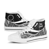Cook Islands High Top Shoes White - Polynesian Tentacle Tribal Pattern - Polynesian Pride