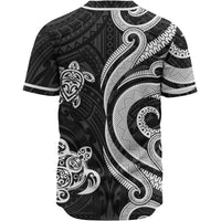 Wallis and Futuna Baseball Shirt - White Tentacle Turtle - Polynesian Pride
