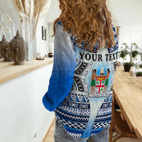 Custom Text And Number Fiji Women Casual Shirt Kaiviti Fijian Special Tapa Pattern LT14 - Polynesian Pride