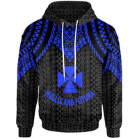 Wallis and Futuna Hoodie Polynesian Armor Style Blue Unisex Blue - Polynesian Pride