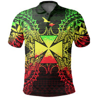 Wallis and Futuna Polo Shirt Wallis and Futuna Coat Of Arms Map Polynesian Tattoo Reggae Unisex Reggae - Polynesian Pride