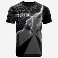Wallis and Futuna Custom T Shirt Wallis and Futuna Coat of Arms Lighting Thunder Unisex Black - Polynesian Pride