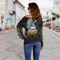 Seal of American Samoa Women Off Shoulder Sweater LT6 - Polynesian Pride