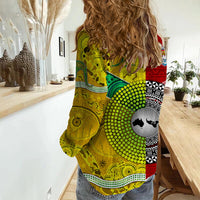 Mate Ma'a Tonga Ngatu And Australia Wallabies Aboriginal Woman Casual Shirt Rugby Together LT8 - Polynesian Pride