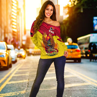 (Custom Personalised) Papua New Guinea Rugby Kumul Pride Women Off Shoulder Sweater - LT2 - Polynesian Pride