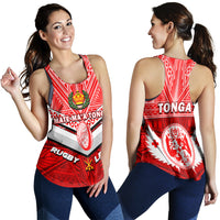 Tonga Rugby Mate Ma'a Tonga Tapa Pattern Women Tank Top - LT2 - Polynesian Pride