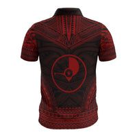Yap Custom Polo Shirt Yap Flag Polynesian Chief Tattoo Red Version - Polynesian Pride