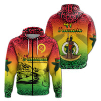 Vanuatu Peaceful Zip Hoodie Independence Anniversary LT13 Unisex Red - Polynesian Pride