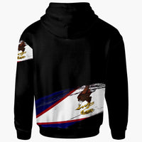 American Samoa Custom Hoodie Claws Pattern With Flag Black color - Polynesian Pride