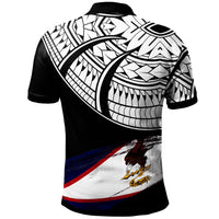 American Samoa Custom Polo Shirt Claws Pattern With Flag Black Color - Polynesian Pride