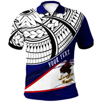 American Samoa Custom Polo Shirt Claws Pattern With Flag Unisex Blue - Polynesian Pride