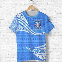 Custom Apifoou College T Shirt Tonga Unique Version Blue - Polynesian Pride