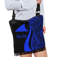 Tokelau Custom Personalised Boho Handbag - Blue Polynesian Tentacle Tribal Pattern - Polynesian Pride