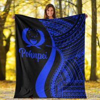 Pohnpei Premium Blanket - Blue Polynesian Tentacle Tribal Pattern - Polynesian Pride