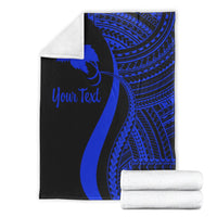 Papua New Guinea Custom Personalised Premium Blanket - Blue Polynesian Tentacle Tribal Pattern - Polynesian Pride