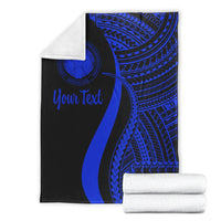 Northern Mariana Islands Custom Personalised Premium Blanket - Blue Polynesian Tentacle Tribal Pattern - Polynesian Pride