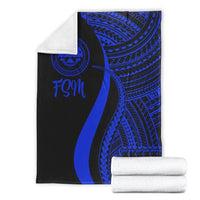 Federated States of Micronesia Premium Blanket - Blue Polynesian Tentacle Tribal Pattern - Polynesian Pride