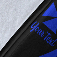 Wallis And Futuna Custom Personalised Premium Blanket - Blue Polynesian Tentacle Tribal Pattern - Polynesian Pride