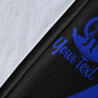 Vanuatu Custom Personalised Premium Blanket - Blue Polynesian Tentacle Tribal Pattern - Polynesian Pride