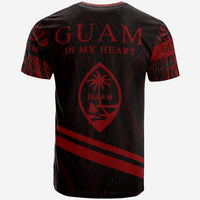 Guam T Shirt In My Heart Style Red Polynesian Patterns - Polynesian Pride