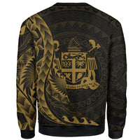 Fiji Sweatshirt - Custom Personalised Polynesian Pattern Style Gold Color - Polynesian Pride