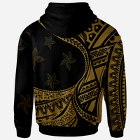 Federated States of Micronesia Zip Hoodie Plumeria Flowers Gold Version - Polynesian Pride